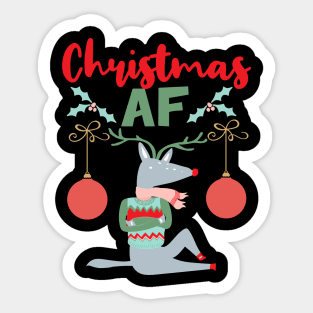 Christmas AF funny hygge hipster Reindeer Christmas Gift Sticker